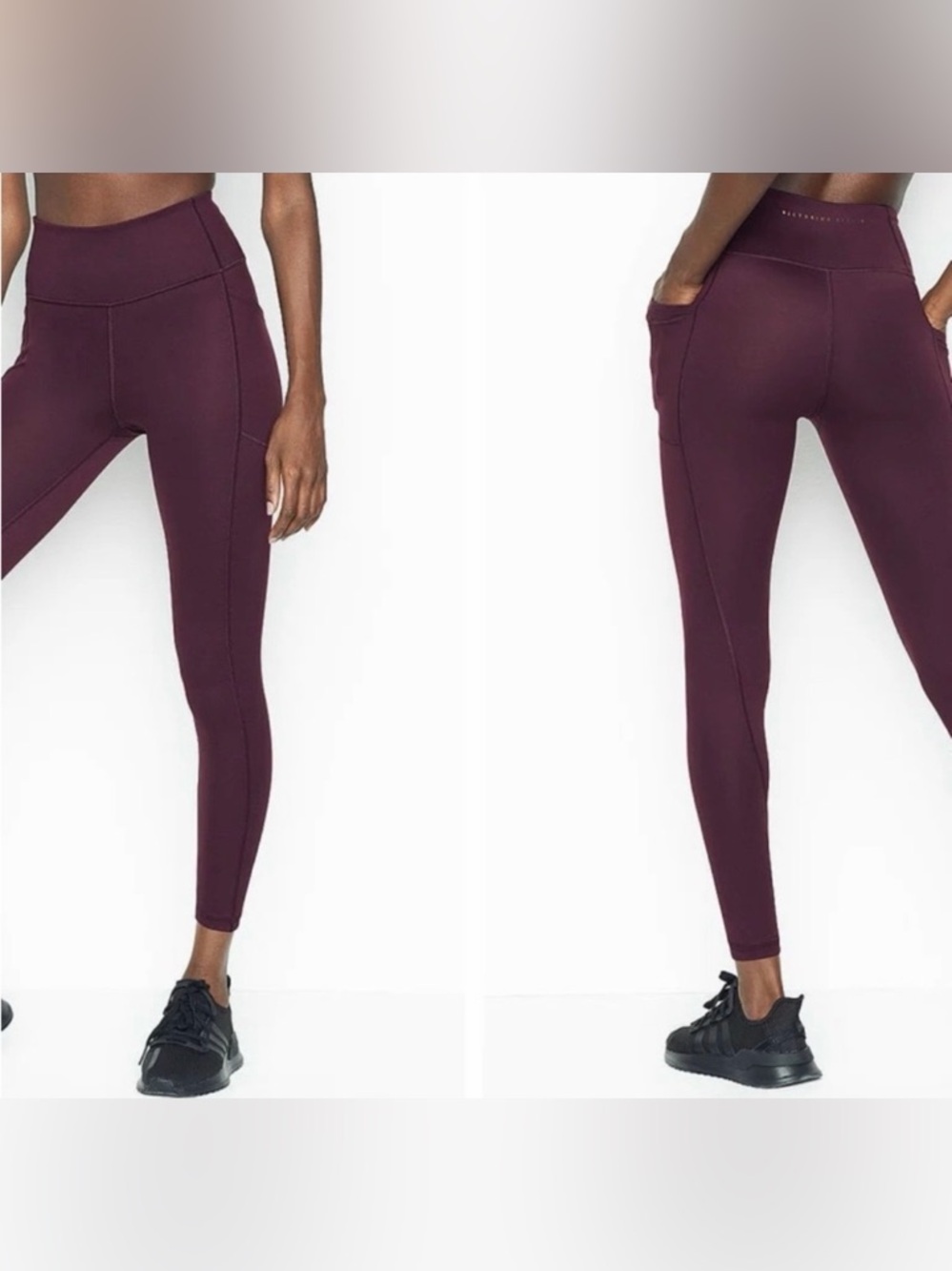 Victoria's Secret Studio 7/8 Legging | High Rise Burgundy Workout Size 8 NWT Y2K - Picture 2 of 12